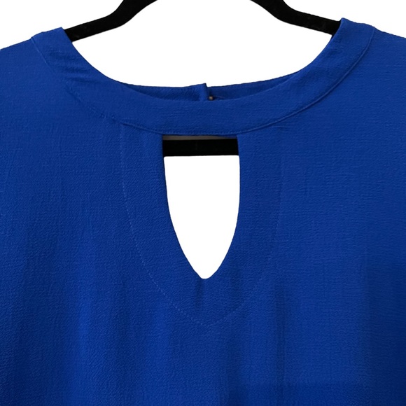 Jodifl Royal Blue 3/4 Bell Flutter Sleeve Top - Picture 3 of 6
